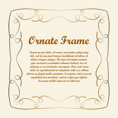 Vector decorative element for design. Frame template with place for text. Fine floral border. Lace decor. Elegant art for birthday and greeting card, wedding invitation.