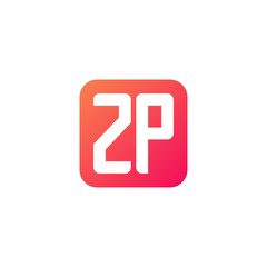 Obraz na płótnie Canvas Initial letter ZP, rounded letter square logo, modern gradient red color 