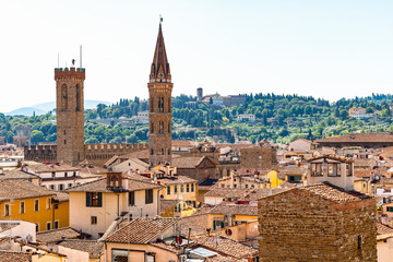 Fototapeta na wymiar Cityscape of Florence, featuring red terracotta roofs