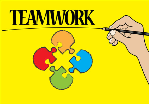 Businessman is drawing teamworck concept 