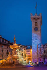 Fototapeta premium Christmas in Trento, a charming old town with the Christmas lights.