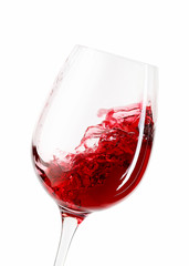 Wine. Glass of wine on white background