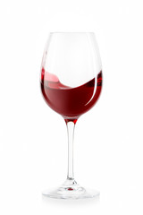 Wine. Glass of wine on white background