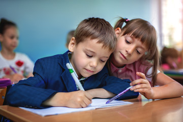 Education concept, schoolchildren, lesson