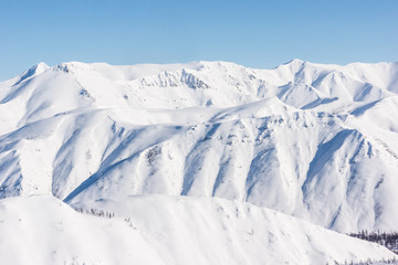 Mountain, morning, winter, snow landscape