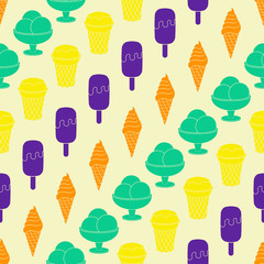 Seamless pattern with ice cream for your design