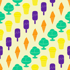 Seamless pattern with ice cream for your design