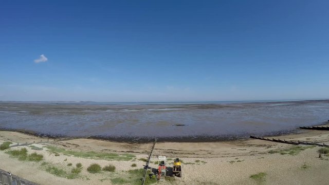 Timelapse of tide coming in to the beach in Whitstable, Kent
