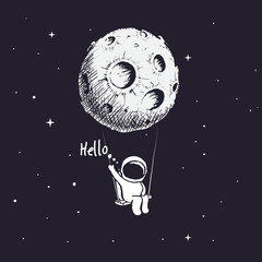 astronaut riding a swing