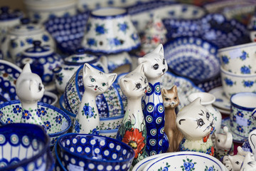 Traditional polish ceramic at local sale market.