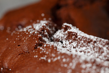 Homemade Chocolate Cherry Cake, closeup,