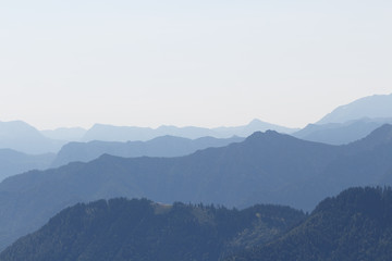 Mountain Peaks in Bavaria, panorama view from Mt. Hochfelln