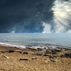 stormy day on beach