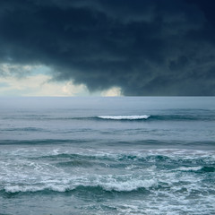 stormy day on beach.