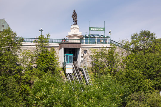 The Funicular Railway Of Quebec City In Canada