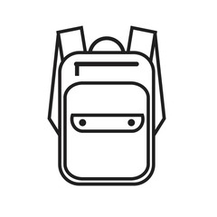 Simple icon with a backpack on a white background