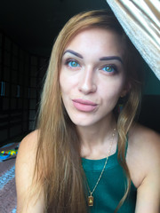 Selfie beautiful young slim girl