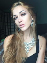 Selfie beautiful young slim girl