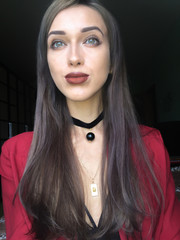 Selfie beautiful young slim girl