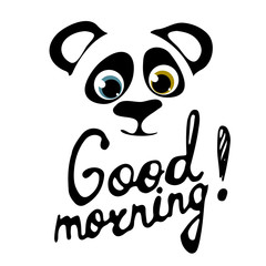 good morning panda calligraphic lettering