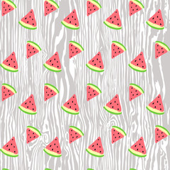 abstract seamless texture painted handmade watermelon and wood