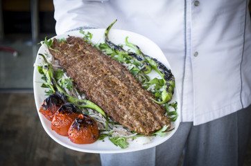 Kebab served