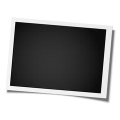 Retro realistic vector photo frame placed on white background. Template photo design.