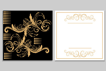 Elegant Golden Black invitation, card