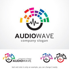 Audio Wave Logo Template Design Vector, Emblem, Design Concept, Creative Symbol, Icon