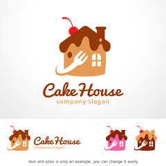 Cake House Logo Template Design Vector, Emblem, Design Concept, Creative Symbol, Icon