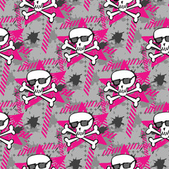 Hipsters or emo seamless pattern