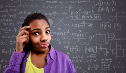 Back to school- schoolgirl have problem with formulas..