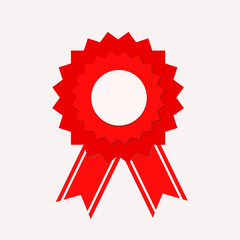 red seal guarantee with ribbon, vector illustration