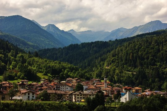 View of Bondo, Sella Giudicarie, Val Rendena, Trentino Alto-Adige, Italy