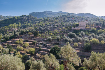 mediterranean mountains against blue sky