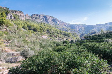 mediterranean mountains against blue sky