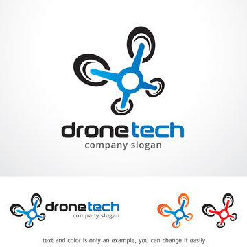 Drone Tech Logo Template Design Vector, Emblem, Design Concept, Creative Symbol, Icon