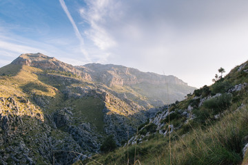 mediterranean mountains against blue sky