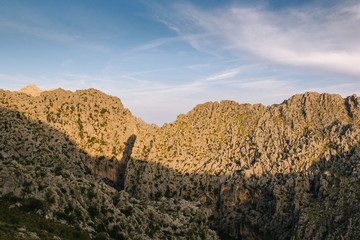 mediterranean mountains against blue sky
