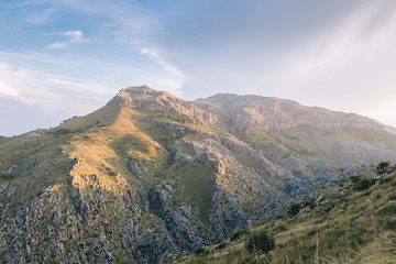 Fototapeta na wymiar mediterranean mountains against blue sky