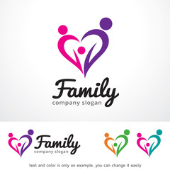 Family Logo Template Design Vector, Emblem, Design Concept, Creative Symbol, Icon