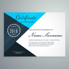 elegant blue diploma certificate design template