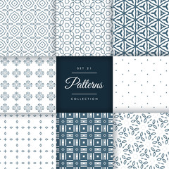abstract line flower style pattern collection vector design