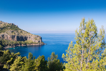 mediterranean mountains against blue sky