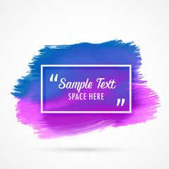 blue purple watercolor stain vector background with text space