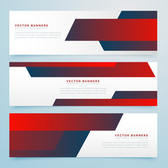 red abstract business banners vector template set
