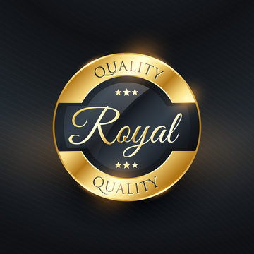 royal quality golden label design vector