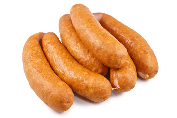 Sausage, jess cold meats isolated on white background