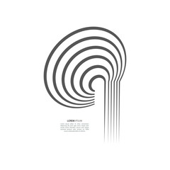 Whirlpool. Abstract spiral, vortex shape, element