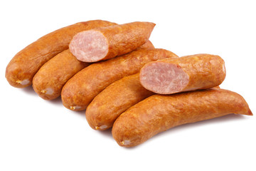 Sausage, jess cold meats isolated on white background